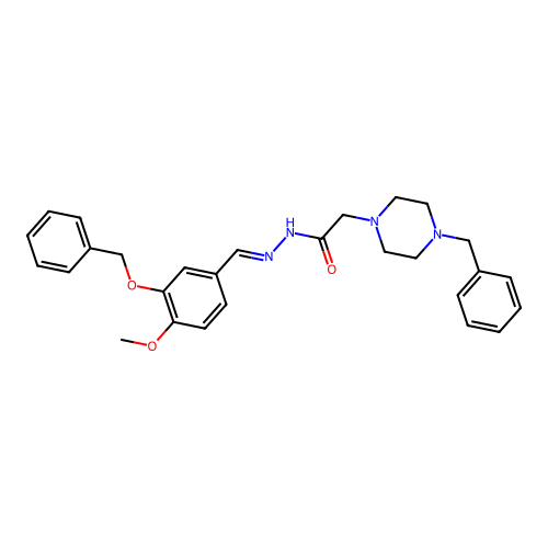 N'-(3-(Benzyloxy)-4-methoxybenzylidene)-2-(4-benzyl-1-piperazinyl)acetohydrazide structure