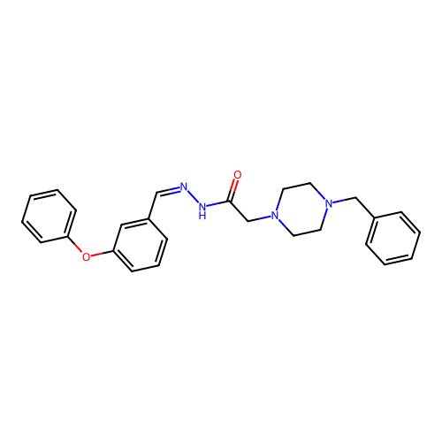 2-(4-benzylpiperazin-1-yl)-N'-[(E)-(3-phenoxyphenyl)methylidene]acetohydrazide structure