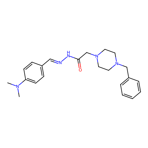 2-(4-Benzyl-1-piperazinyl)-N'-(4-(dimethylamino)benzylidene)acetohydrazide structure