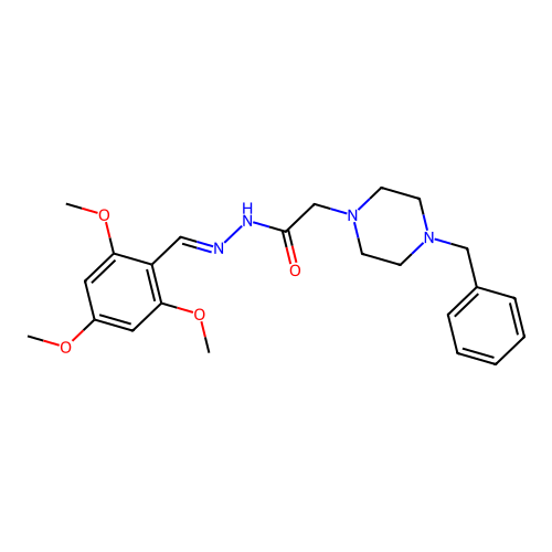 2-(4-Benzyl-1-piperazinyl)-N'-(2,4,6-trimethoxybenzylidene)acetohydrazide structure