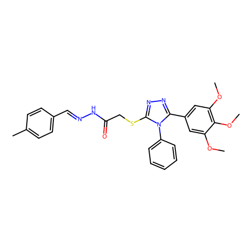N'-[(E)-(4-methylphenyl)methylidene]-2-{[4-phenyl-5-(3,4,5-trimethoxyphenyl)-4H-1,2,4-triazol-3-yl]sulfanyl}acetohydrazide structure