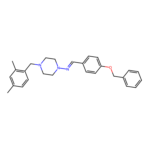 N-(4-(Benzyloxy)benzylidene)-4-(2,4-dimethylbenzyl)-1-piperazinamine structure