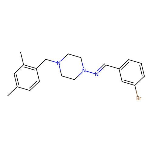 N-[(E)-(3-bromophenyl)methylidene]-4-(2,4-dimethylbenzyl)-1-piperazinamine structure