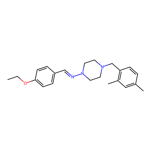 4-(2,4-dimethylbenzyl)-N-(4-ethoxybenzylidene)-1-piperazinamine structure