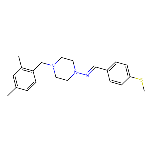 4-(2,4-dimethylbenzyl)-N-[4-(methylthio)benzylidene]-1-piperazinamine structure
