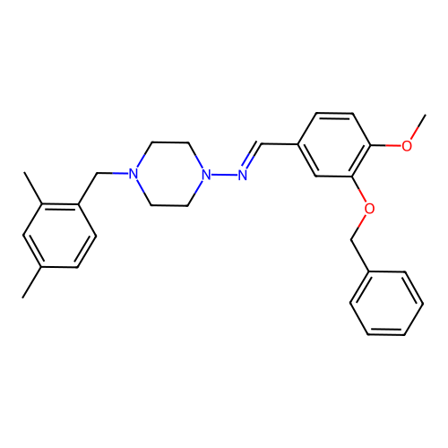 N-(3-(Benzyloxy)-4-methoxybenzylidene)-4-(2,4-dimethylbenzyl)-1-piperazinamine structure