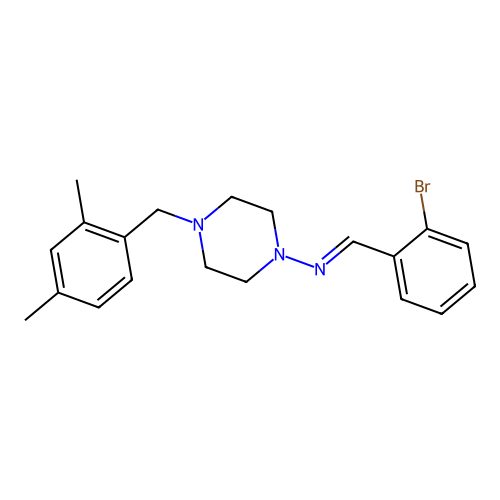 N-(2-Bromobenzylidene)-4-(2,4-dimethylbenzyl)-1-piperazinamine structure