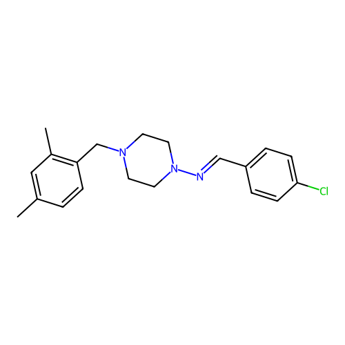N-(4-Chlorobenzylidene)-4-(2,4-dimethylbenzyl)-1-piperazinamine structure