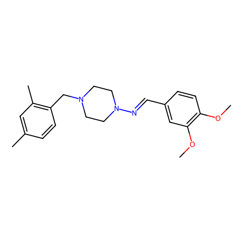 N-(3,4-Dimethoxybenzylidene)-4-(2,4-dimethylbenzyl)-1-piperazinamine structure
