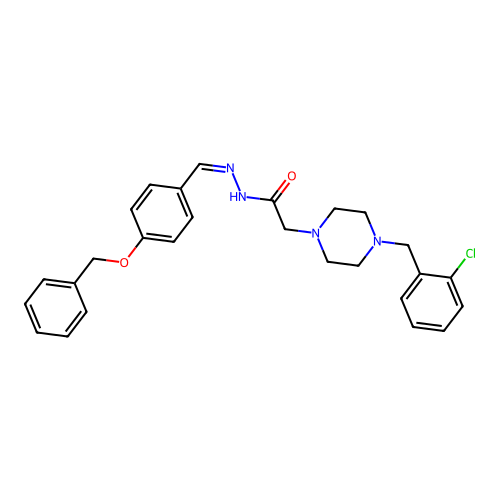 N'-(4-(Benzyloxy)benzylidene)-2-(4-(2-chlorobenzyl)piperazin-1-yl)acetohydrazide structure