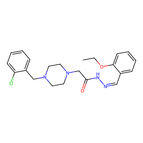 2-[4-(2-chlorobenzyl)piperazin-1-yl]-N'-[(E)-(2-ethoxyphenyl)methylidene]acetohydrazide structure