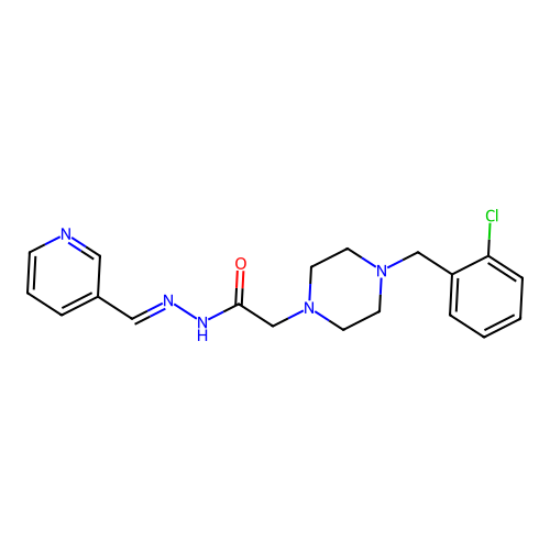 2-(4-(2-Chlorobenzyl)-1-piperazinyl)-N'-(3-pyridinylmethylene)acetohydrazide structure