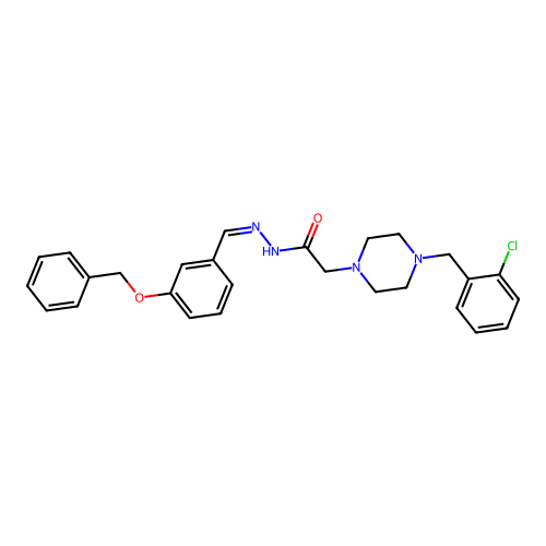 N'-{(E)-[3-(benzyloxy)phenyl]methylidene}-2-[4-(2-chlorobenzyl)piperazin-1-yl]acetohydrazide structure