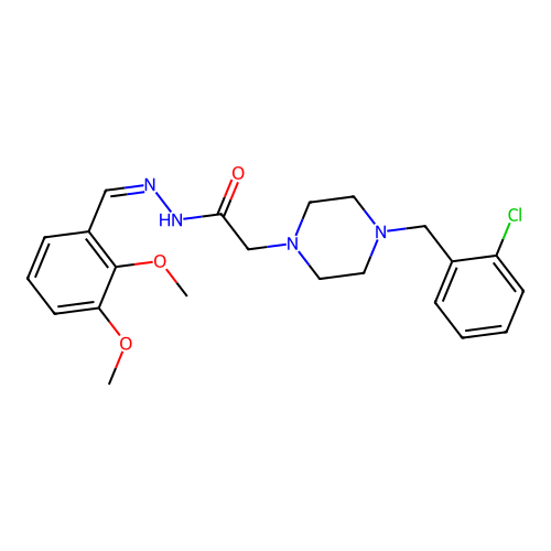 (Z)-2-(4-(2-chlorobenzyl)piperazin-1-yl)-N'-(2,3-dimethoxybenzylidene)acetohydrazide structure