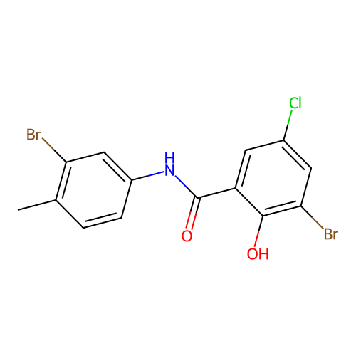 3-bromo-N-(3-bromo-4-methylphenyl)-5-chloro-2-hydroxybenzamide structure