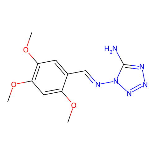 1-[(2,4,5-Trimethoxyphenyl)methylideneamino]tetrazol-5-amine structure