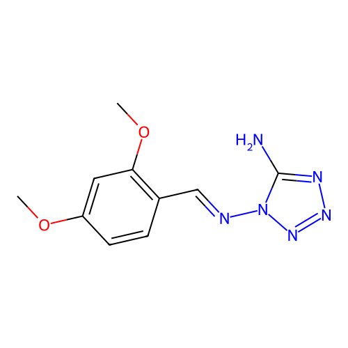 1-[(E)-(2,4-dimethoxyphenyl)methylideneamino]tetrazol-5-amine structure