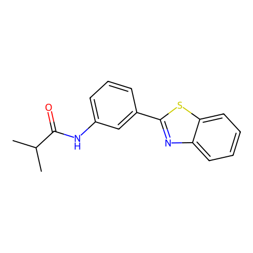 N-[3-(1,3-benzothiazol-2-yl)phenyl]-2-methylpropanamide structure