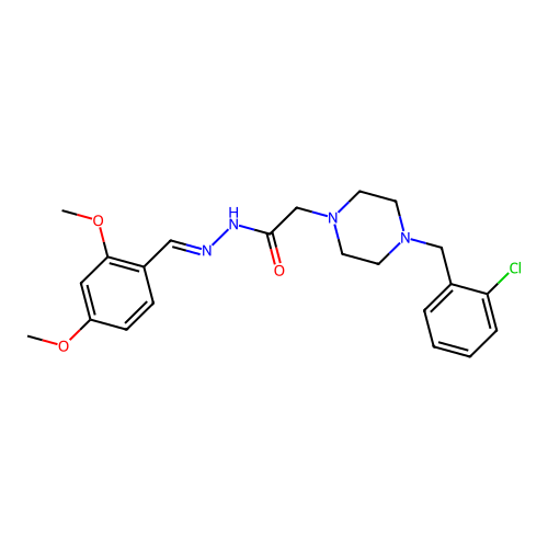 2-(4-(2-Chlorobenzyl)-1-piperazinyl)-N'-(2,4-dimethoxybenzylidene)acetohydrazide structure