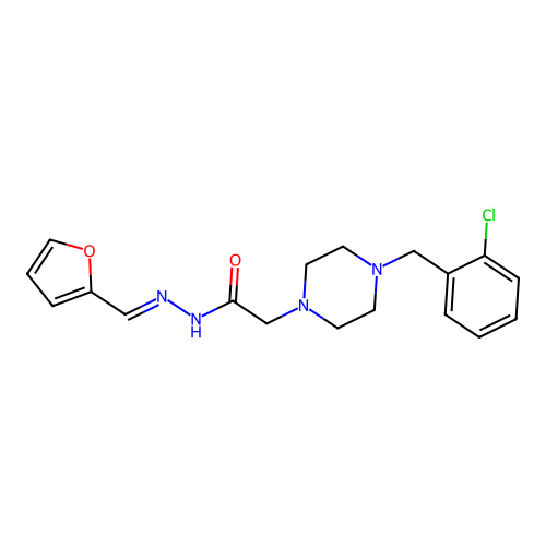 2-(4-(2-Chlorobenzyl)-1-piperazinyl)-N'-(2-furylmethylene)acetohydrazide structure