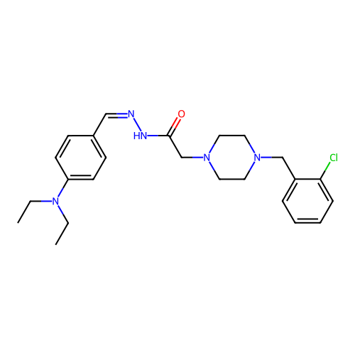 2-(4-(2-CL-Benzyl)-1-piperazinyl)-N'-(4-(diethylamino)benzylidene)acetohydrazide structure