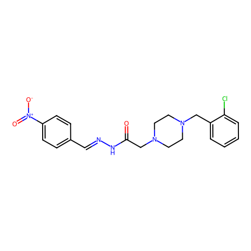 2-(4-(2-Chlorobenzyl)-1-piperazinyl)-N'-(4-nitrobenzylidene)acetohydrazide structure