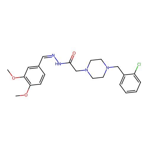 2-(4-(2-Chlorobenzyl)-1-piperazinyl)-N'-(3,4-dimethoxybenzylidene)acetohydrazide structure