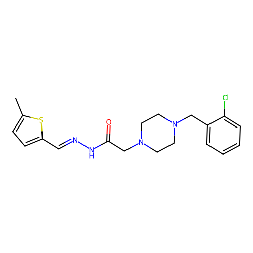 2-(4-(2-CL-BENZYL)-1-PIPERAZINYL)-N'-((5-ME-2-THIENYL)METHYLENE)ACETOHYDRAZIDE structure