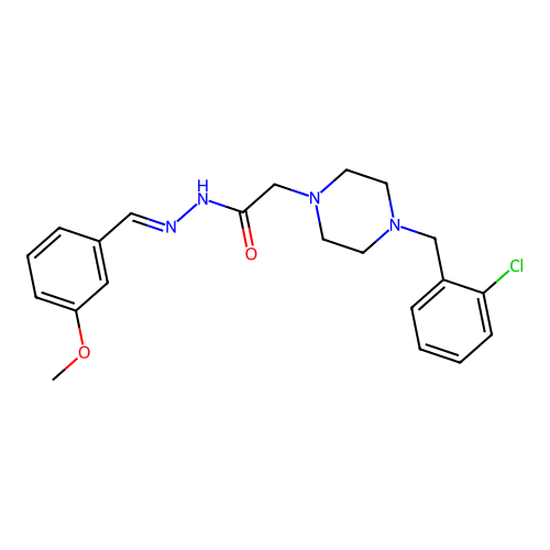 2-(4-(2-Chlorobenzyl)-1-piperazinyl)-N'-(3-methoxybenzylidene)acetohydrazide structure