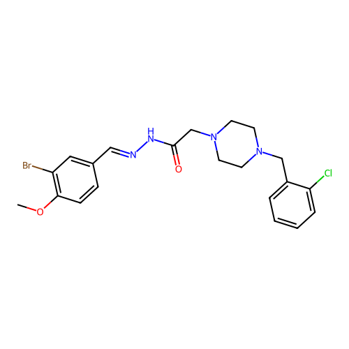 (E)-N'-(3-bromo-4-methoxybenzylidene)-2-(4-(2-chlorobenzyl)piperazin-1-yl)acetohydrazide structure