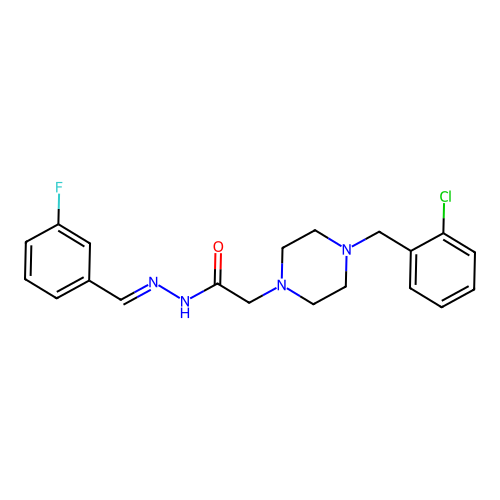 2-(4-(2-Chlorobenzyl)-1-piperazinyl)-N'-(3-fluorobenzylidene)acetohydrazide structure