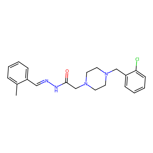 2-(4-(2-Chlorobenzyl)-1-piperazinyl)-N'-(2-methylbenzylidene)acetohydrazide structure