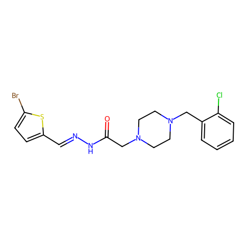 N'-((5-BR-2-THIENYL)METHYLENE)-2-(4-(2-CL-BENZYL)-1-PIPERAZINYL)ACETOHYDRAZIDE structure
