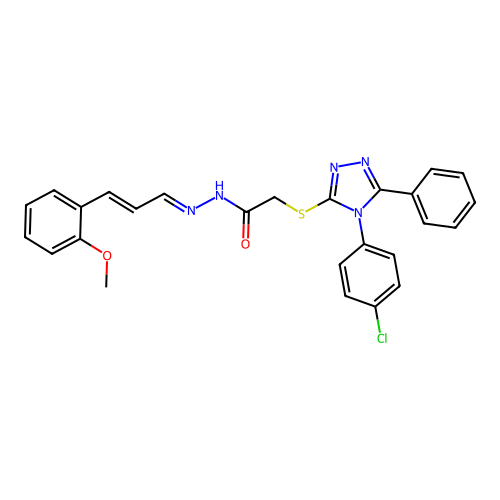 2-{[4-(4-chlorophenyl)-5-phenyl-4H-1,2,4-triazol-3-yl]sulfanyl}-N'-[(1E,2E)-3-(2-methoxyphenyl)prop-2-en-1-ylidene]acetohydrazide structure