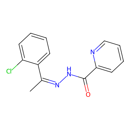 N'-[(1Z)-1-(2-chlorophenyl)ethylidene]pyridine-2-carbohydrazide structure