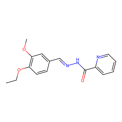 N'-[(E)-(4-ethoxy-3-methoxyphenyl)methylidene]pyridine-2-carbohydrazide structure