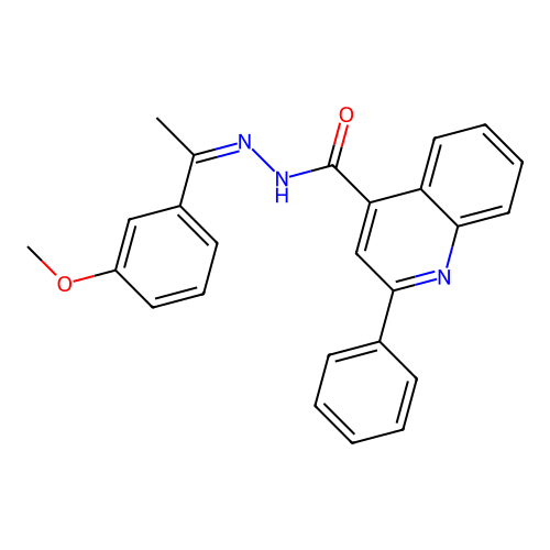 (Z)-N'-(1-(3-methoxyphenyl)ethylidene)-2-phenylquinoline-4-carbohydrazide structure
