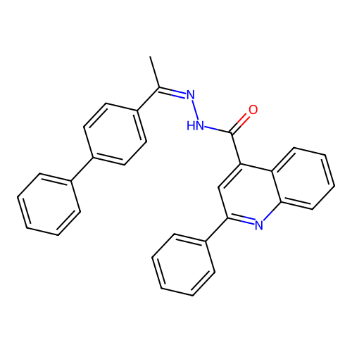 N-[(1Z)-2-(4-phenylphenyl)-1-azaprop-1-enyl](2-phenyl(4-quinolyl))carboxamide structure