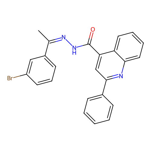 (Z)-N'-(1-(3-bromophenyl)ethylidene)-2-phenylquinoline-4-carbohydrazide structure