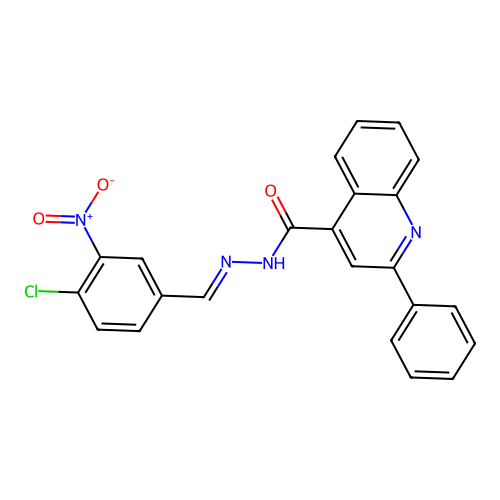 N'-[(E)-(4-chloro-3-nitrophenyl)methylidene]-2-phenyl-4-quinolinecarbohydrazide structure