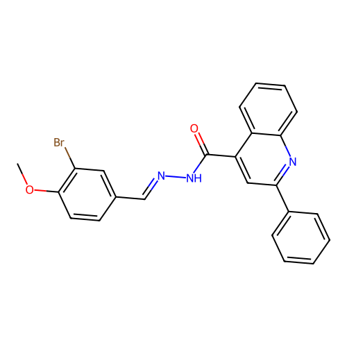 N'-[(E)-(3-bromo-4-methoxyphenyl)methylidene]-2-phenyl-4-quinolinecarbohydrazide structure