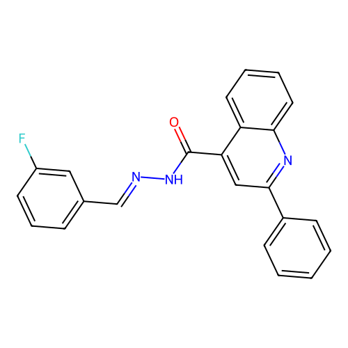 N'-[(E)-(3-fluorophenyl)methylidene]-2-phenyl-4-quinolinecarbohydrazide structure