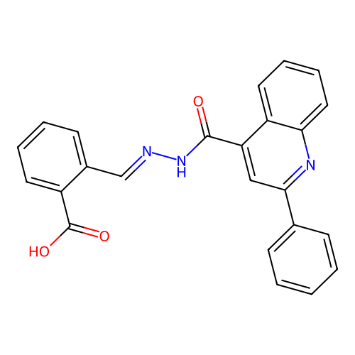 2-[(E)-{2-[(2-phenylquinolin-4-yl)carbonyl]hydrazinylidene}methyl]benzoic acid structure