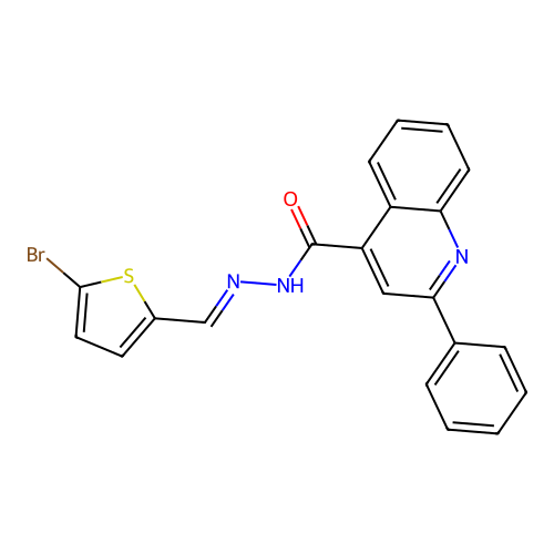 N'-[(E)-(5-bromothiophen-2-yl)methylidene]-2-phenylquinoline-4-carbohydrazide structure