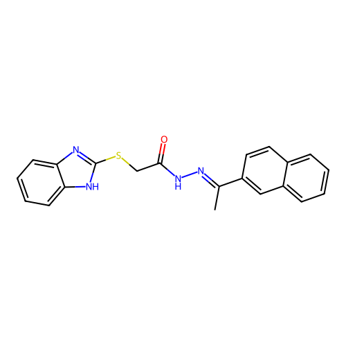 2-(1H-Benzimidazol-2-ylsulfanyl)-N'-(1-(2-naphthyl)ethylidene)acetohydrazide structure