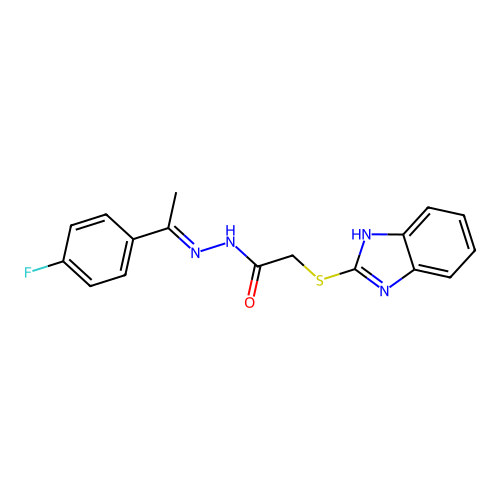 2-(1H-Benzimidazol-2-ylthio)-N'-(1-(4-fluorophenyl)ethylidene)acetohydrazide structure