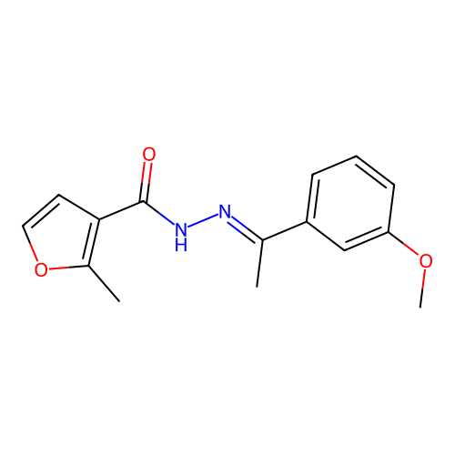 (E)-N'-(1-(3-methoxyphenyl)ethylidene)-2-methylfuran-3-carbohydrazide structure