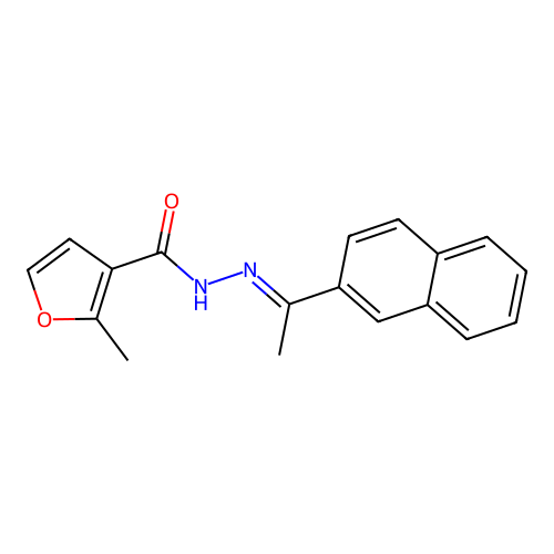 2-Methyl-N'-(1-(2-naphthyl)ethylidene)-3-furohydrazide structure