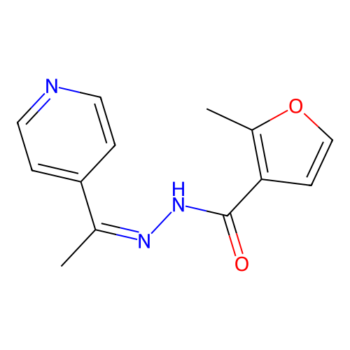 2-methyl-N'-[(1Z)-1-(pyridin-4-yl)ethylidene]furan-3-carbohydrazide structure