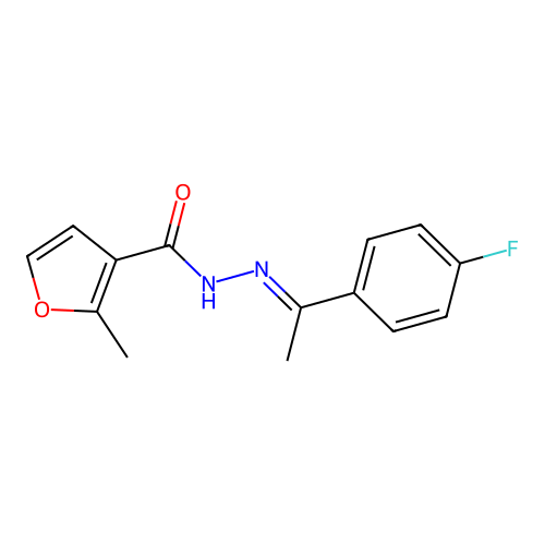 N'-(1-(4-Fluorophenyl)ethylidene)-2-methyl-3-furohydrazide structure